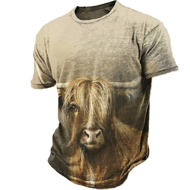 Funny Graphic Animal 3D Print Short Sleeve Tee