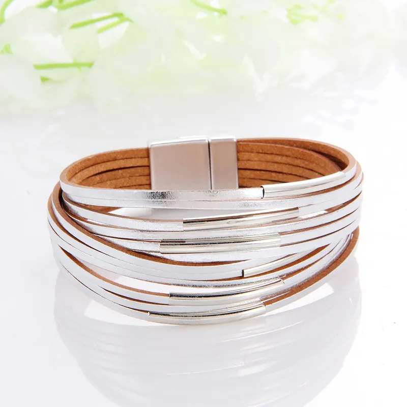 Chic Layered Leather Bracelet