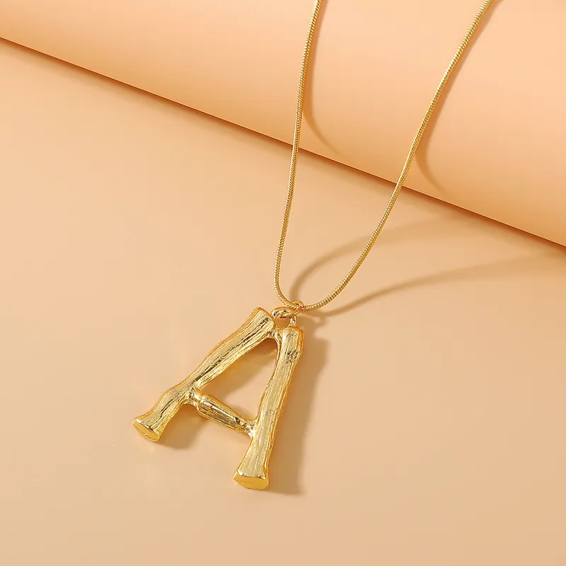 Golden Initial Pendant Necklace
