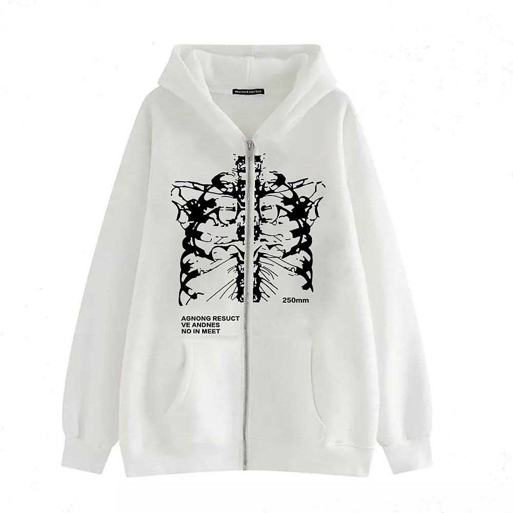 Skull Graphic Full Zip Hoodie