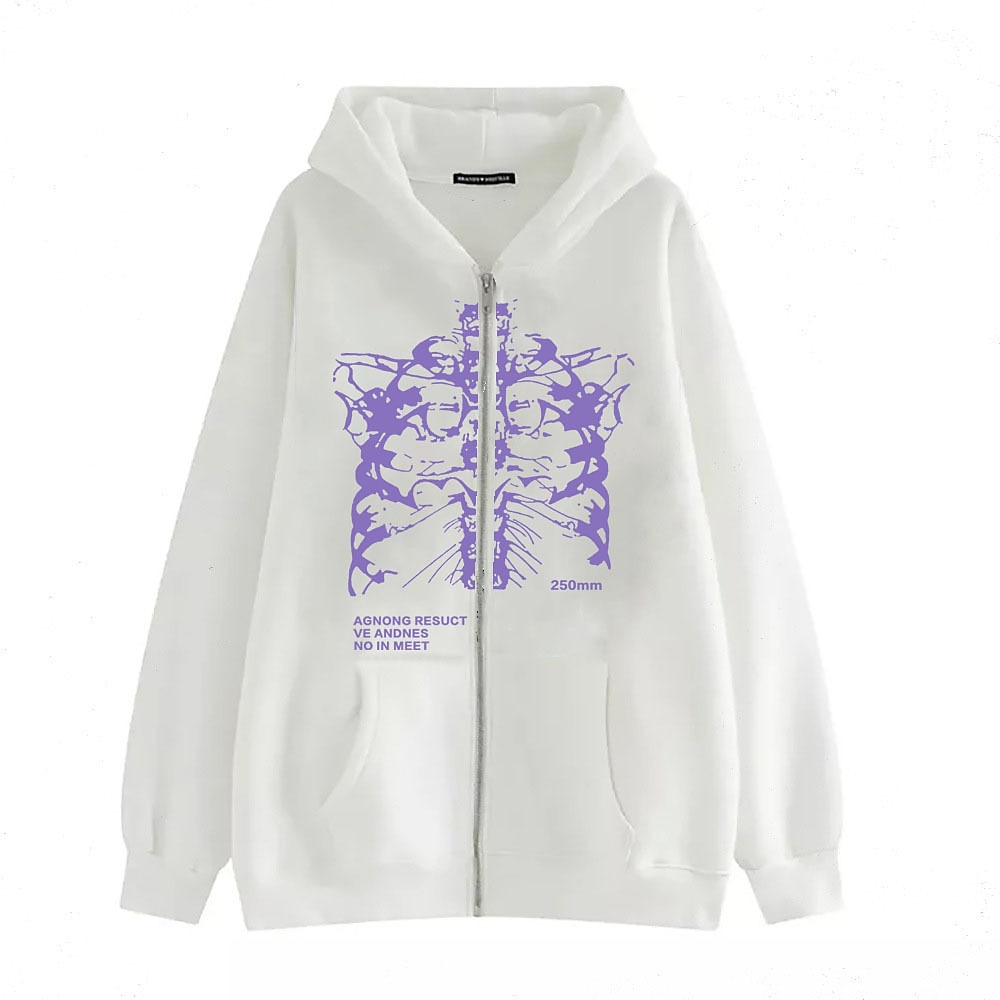 Skull Graphic Full Zip Hoodie
