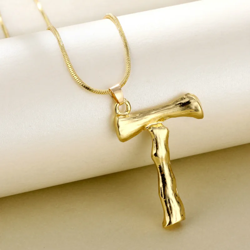 Golden Initial Pendant Necklace