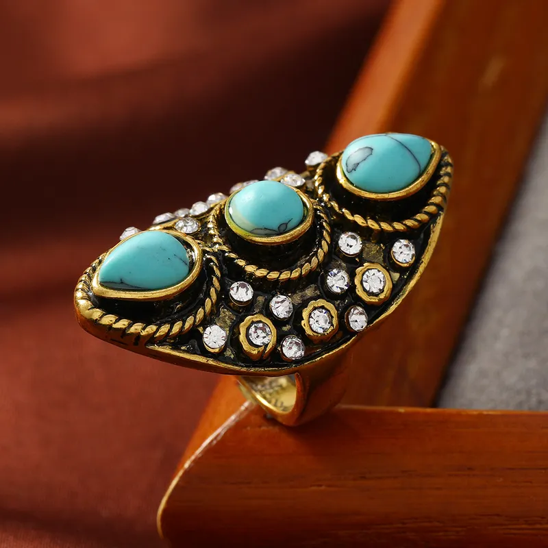 Boho Turquoise Statement Ring