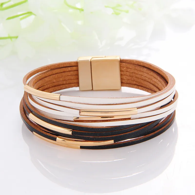 Chic Layered Leather Bracelet