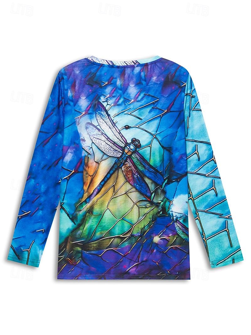 Floral Print Fashion V Neck Tee